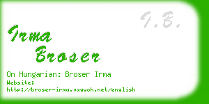 irma broser business card
